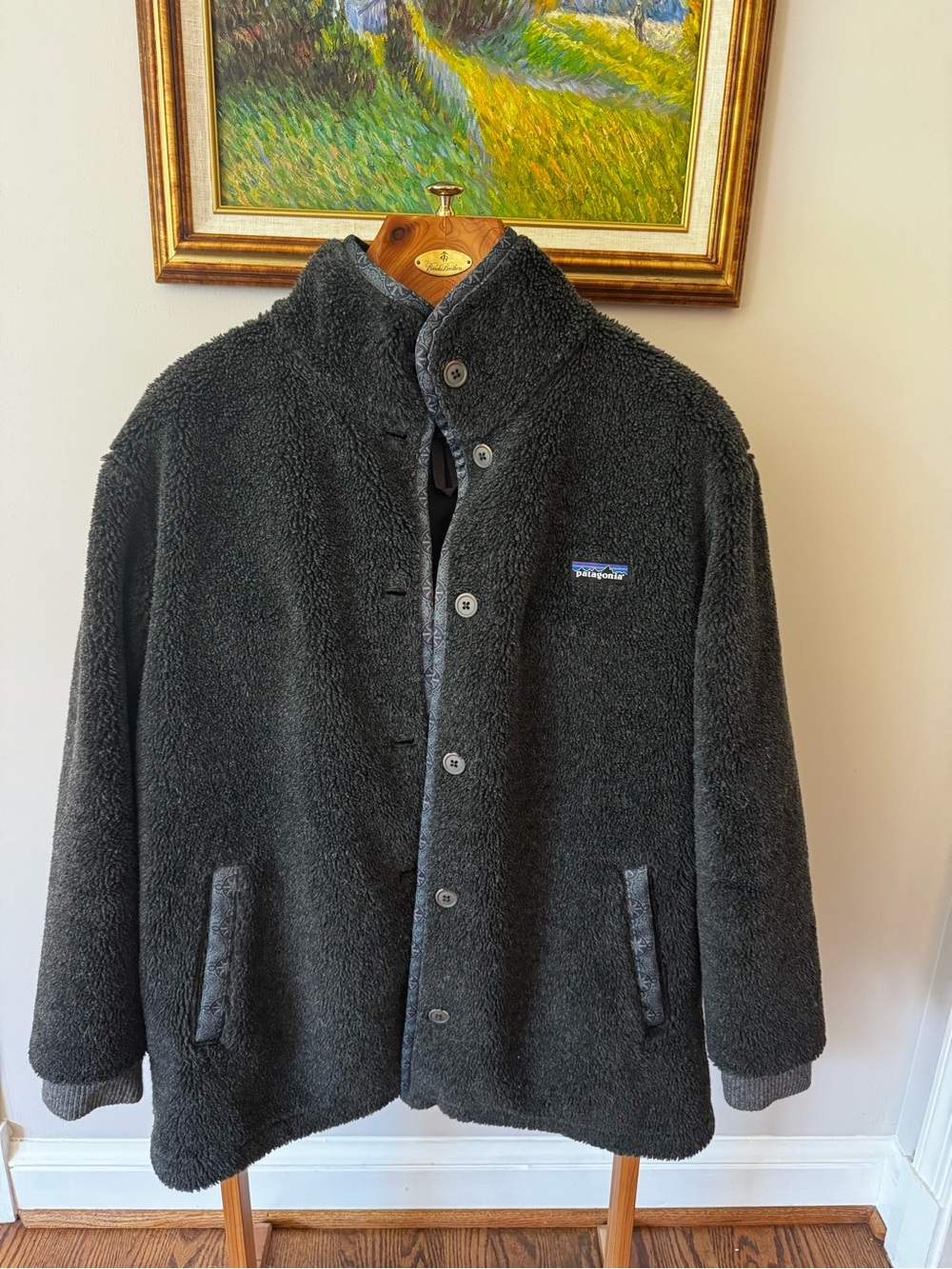 Patagonia Men’s Gray Sherpa Cardigan Jacket